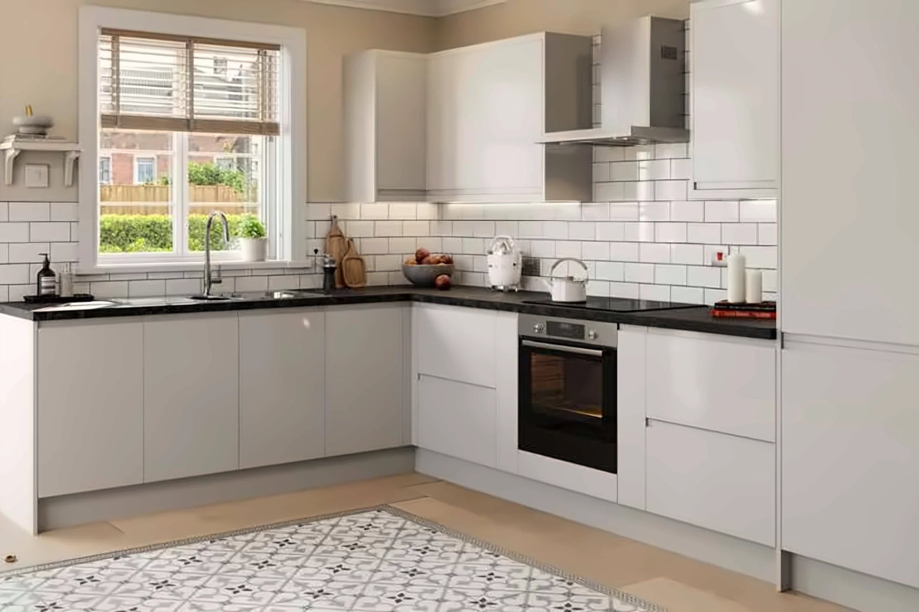 Dove Grey Gloss | Budget J-Pull Handleless Kitchen Doors | Aspin Collins