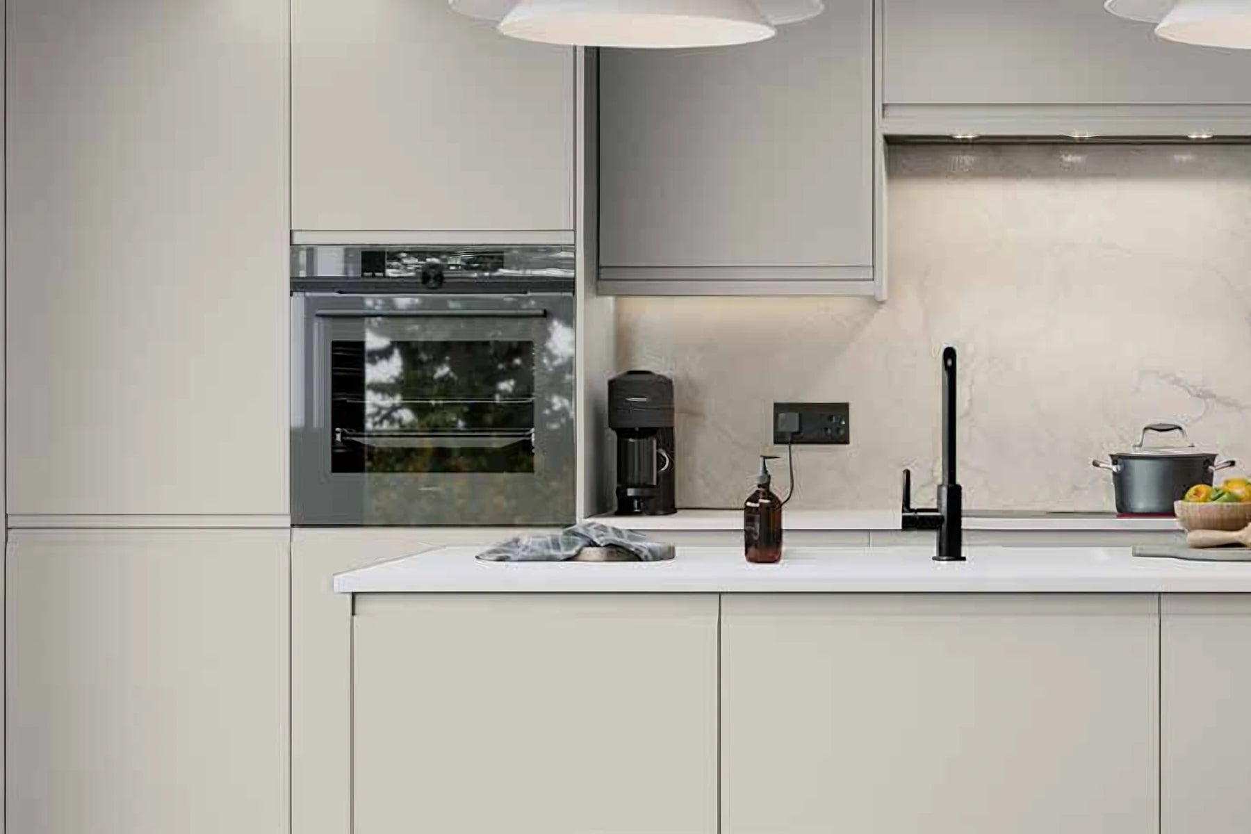 Dove Grey Matt | Budget J-Pull Handleless Kitchen Doors | Aspin Collins
