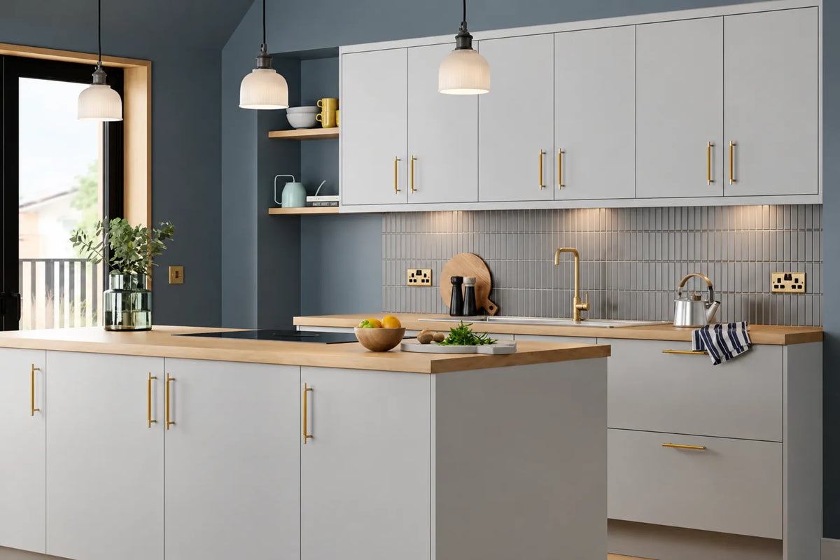 Dove Grey Matt | Pre-Drilled Slab Kitchen Doors | Aspin Collins