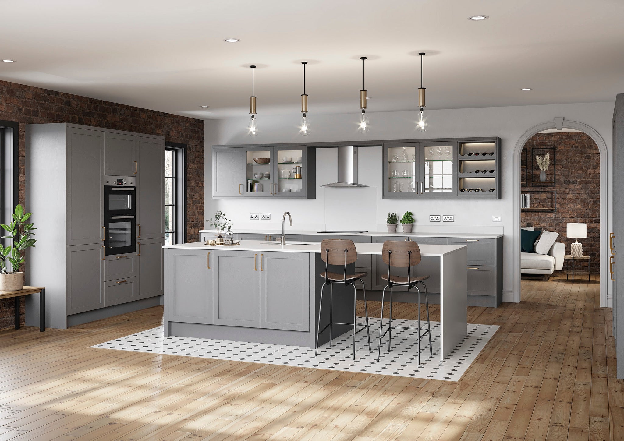 Mayfair Dust Grey Shaker Kitchen Doors | Solid Ash, Matt Painted Finish | Aspin Collins