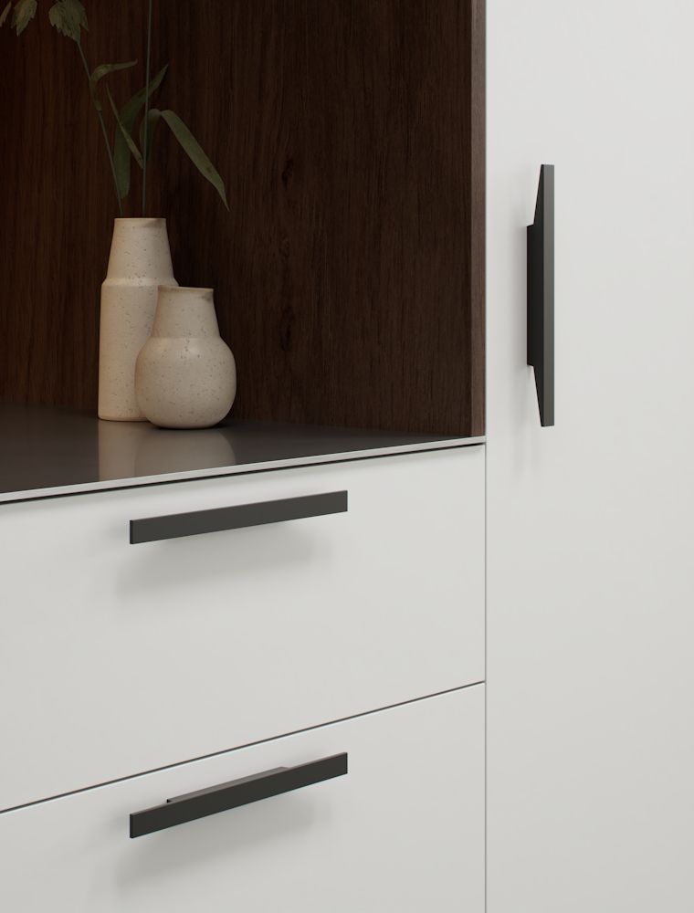 Facet - Prisma Angled Bar Handle | Matt Black, Brass & Bronze | Aspin Collins