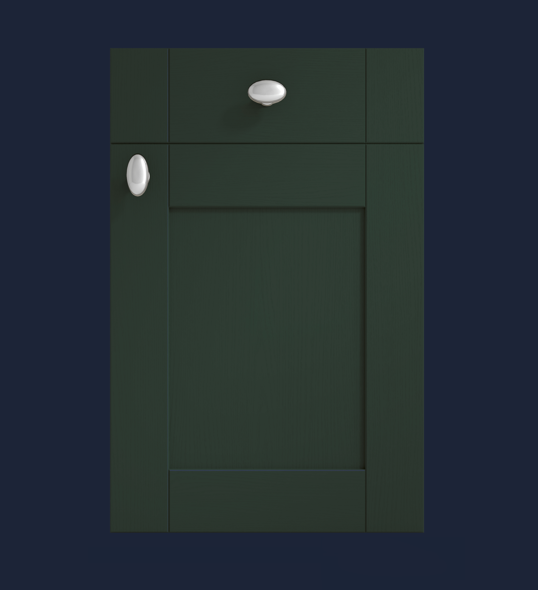 Fir Green | Wide Frame Solid Wood Shaker Kitchen Door | Aspin Collins