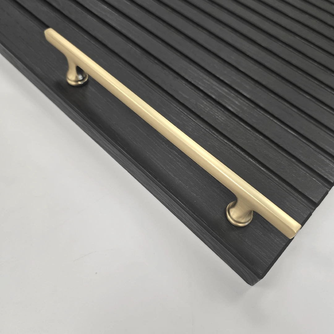 Alderley Slim T-Bar Handle with Matching Knob | Brass | Aspin Collins