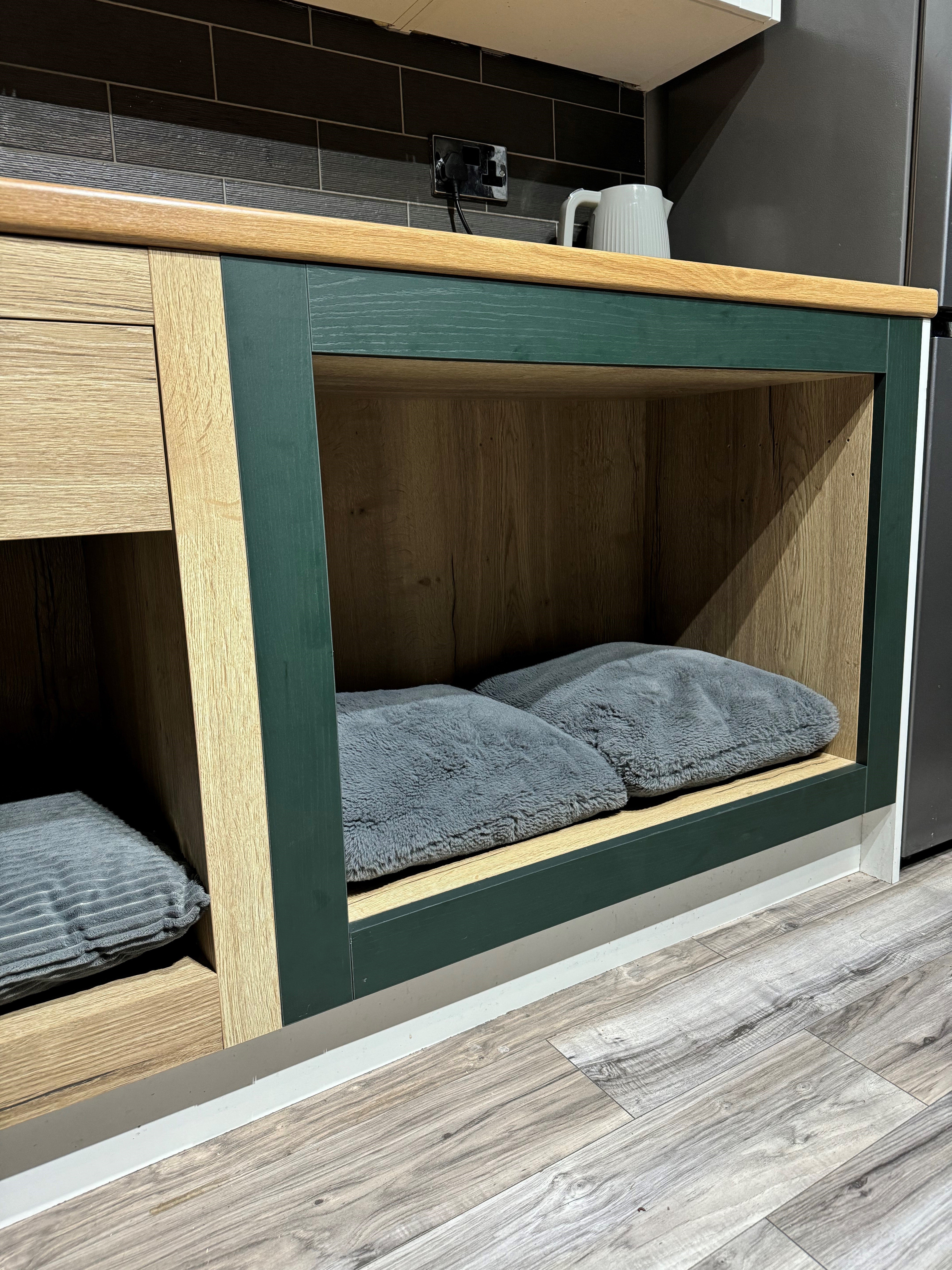 Integrated Kitchen Cabinet Dog Bed | DIY Flat Pack | Bespoke Look for Less | Aspin Collins
