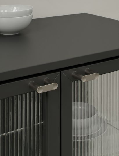 Punto - Sleek Concave Handle & Knob Set | Matt Black or Matt Nickel | Aspin Collins