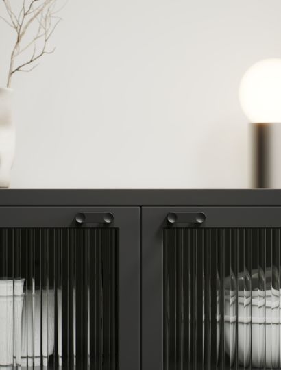 Punto - Sleek Concave Handle & Knob Set | Matt Black or Matt Nickel | Aspin Collins