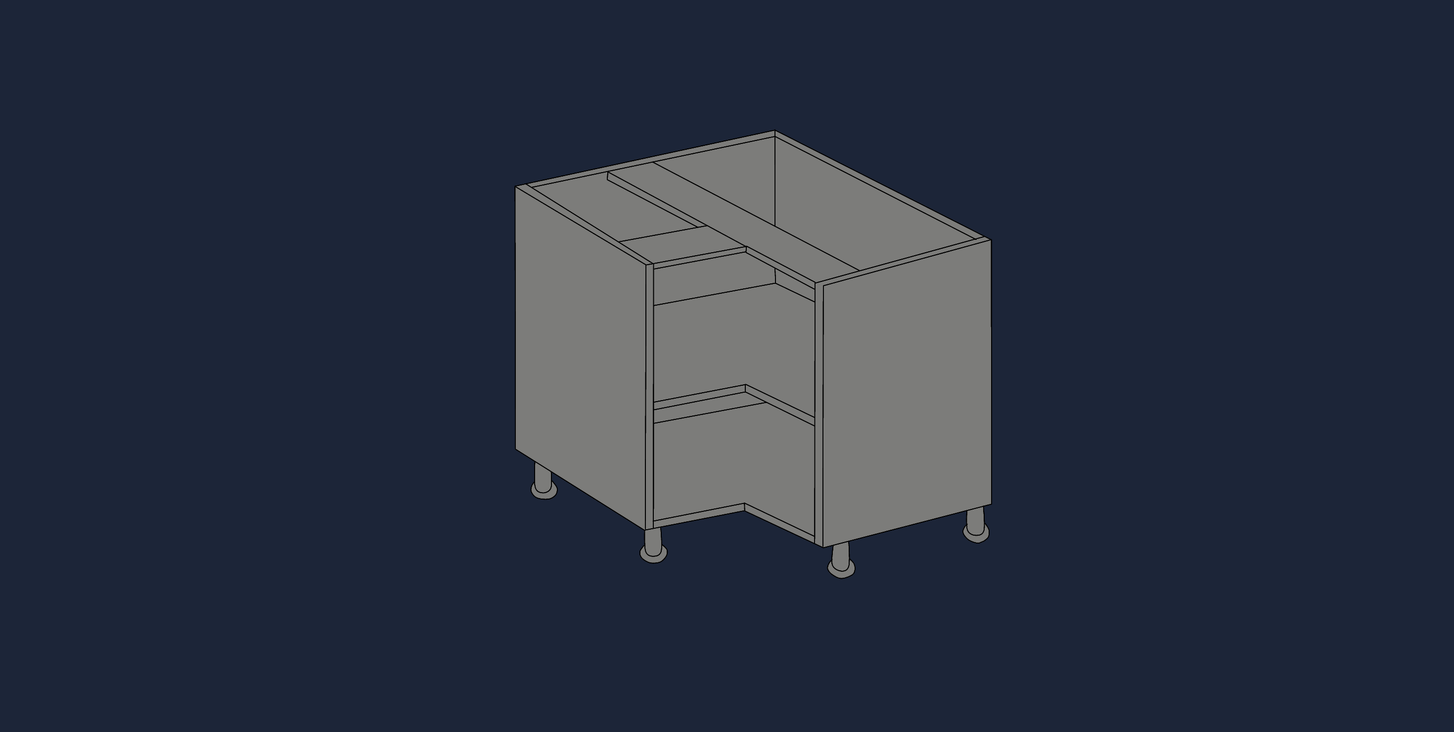 L-Shaped Corner Base Unit (720mm) | Space-Saving Kitchen Cabinet | Aspin Collins