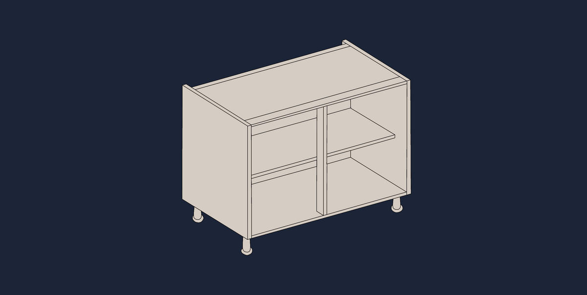 Double Shutter Unit Base Kitchen Double Base Kitchen Unit | Customisable Flat-Pack Cabinet – Aspin Collins