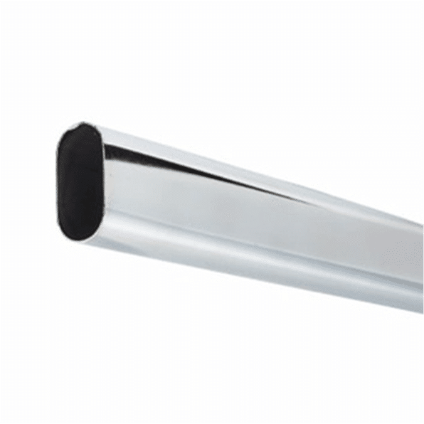 Wardrobe Hanging Rail - 1m Oval 30x15mm Clothes Rail | Chrome | Aspin Collins