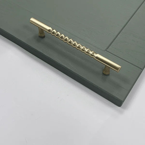 Kelmscott Spiral-Ribbed Bar Handle | Brushed Brass | Aspin Collins