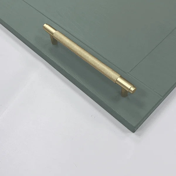 Corbridge Knurled Bar Handle in Brass, Includes Long Wardrobe Size | Aspin Collins
