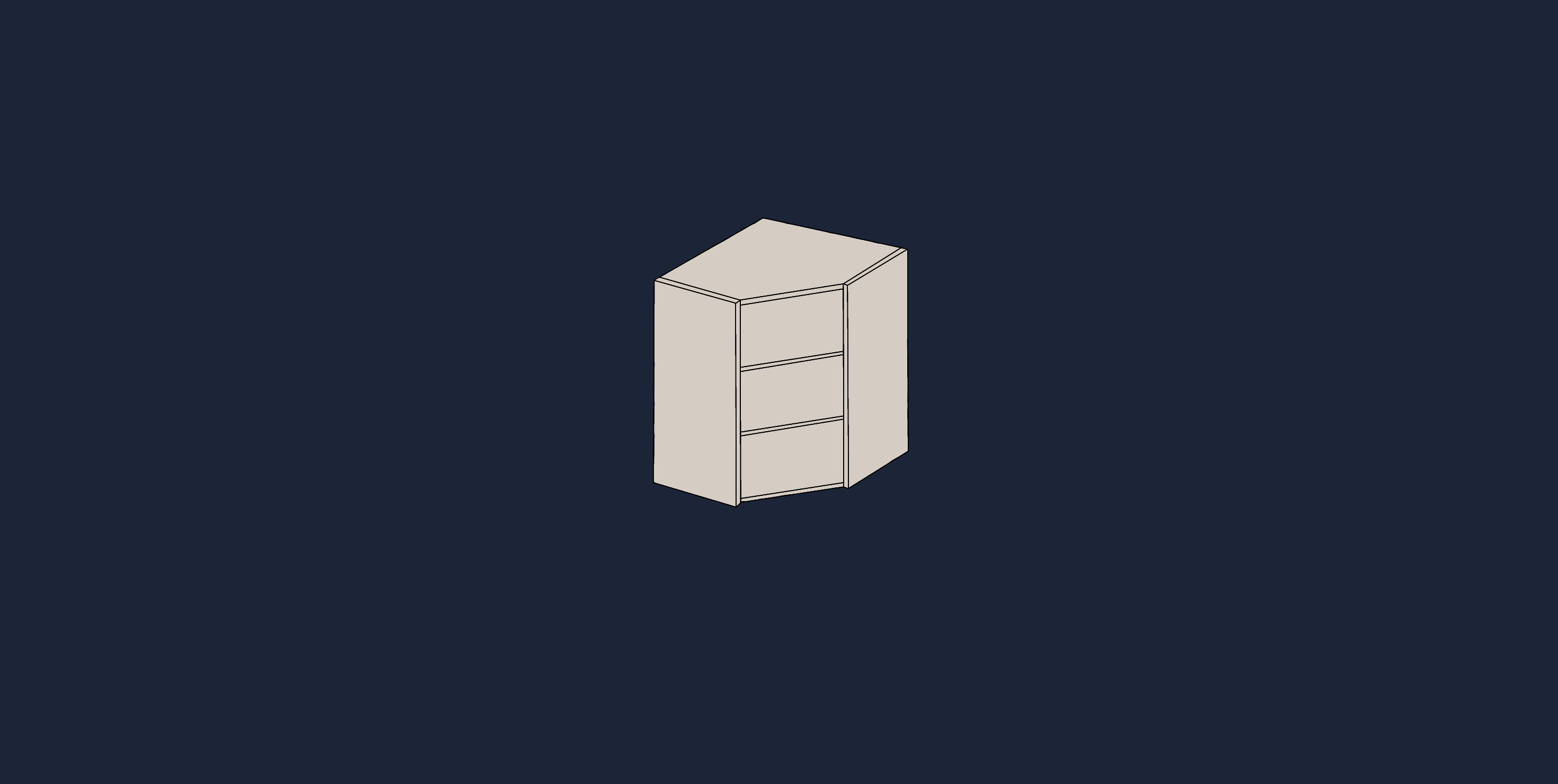 Kitchen Cabinet - Quickcab Tall L Shaped Corner Wall Unit - Aspin Collins
