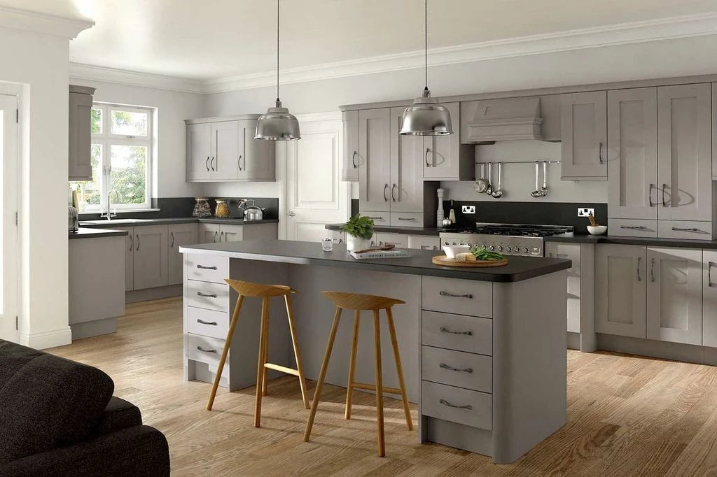 Stone Grey | Woodgrain Shaker Kitchen Doors | Aspin Collins