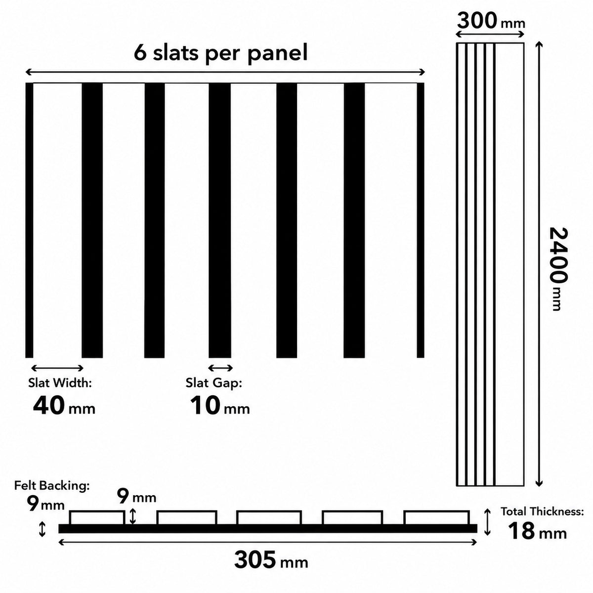 Brenna - Wide Slat Colour Acoustic Wall Panels (Set of 2) | Aspin Collins