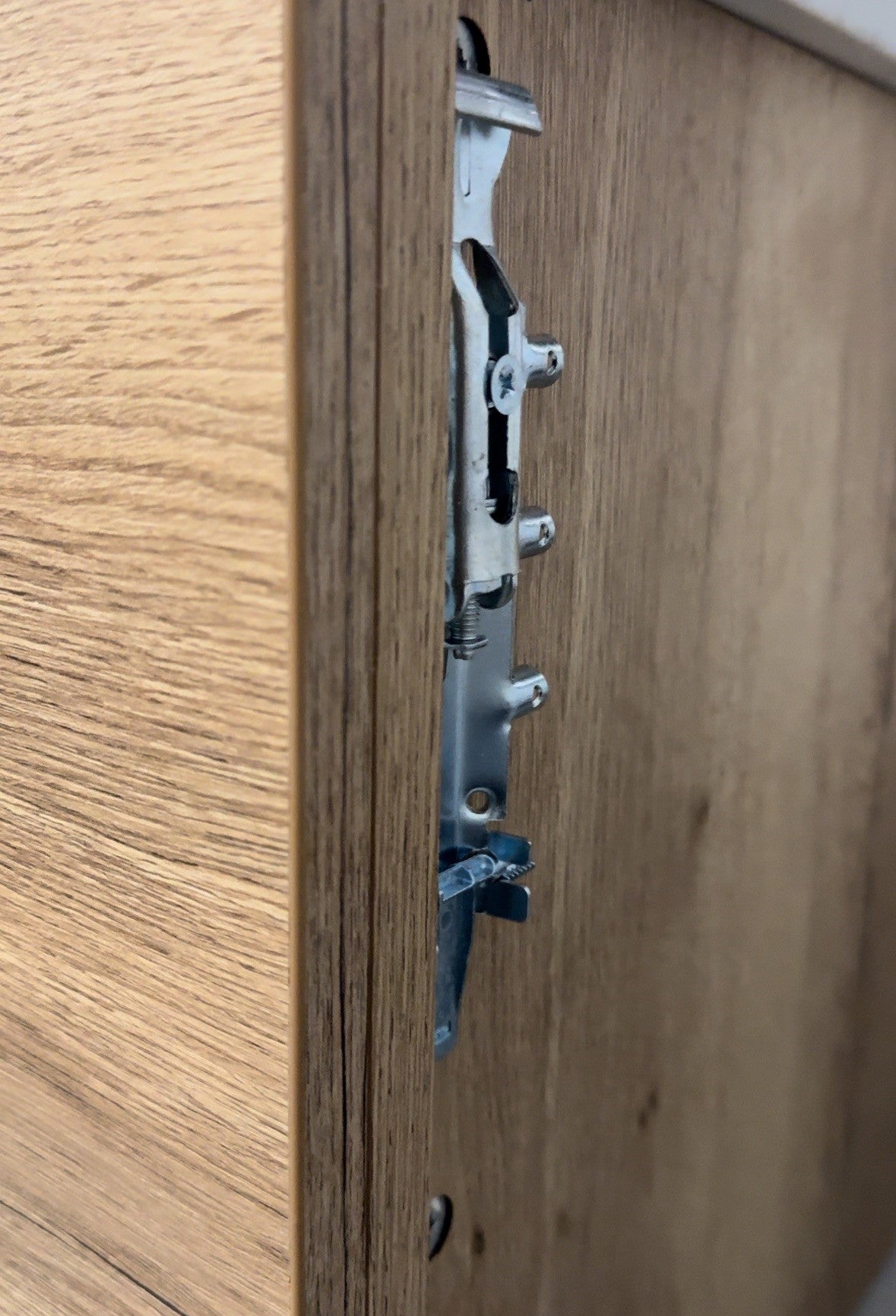 Bathroom Vanity Unit - Floating - Natural Halifax Oak/Black brushed Aluminium Inlays - Aspin Collins