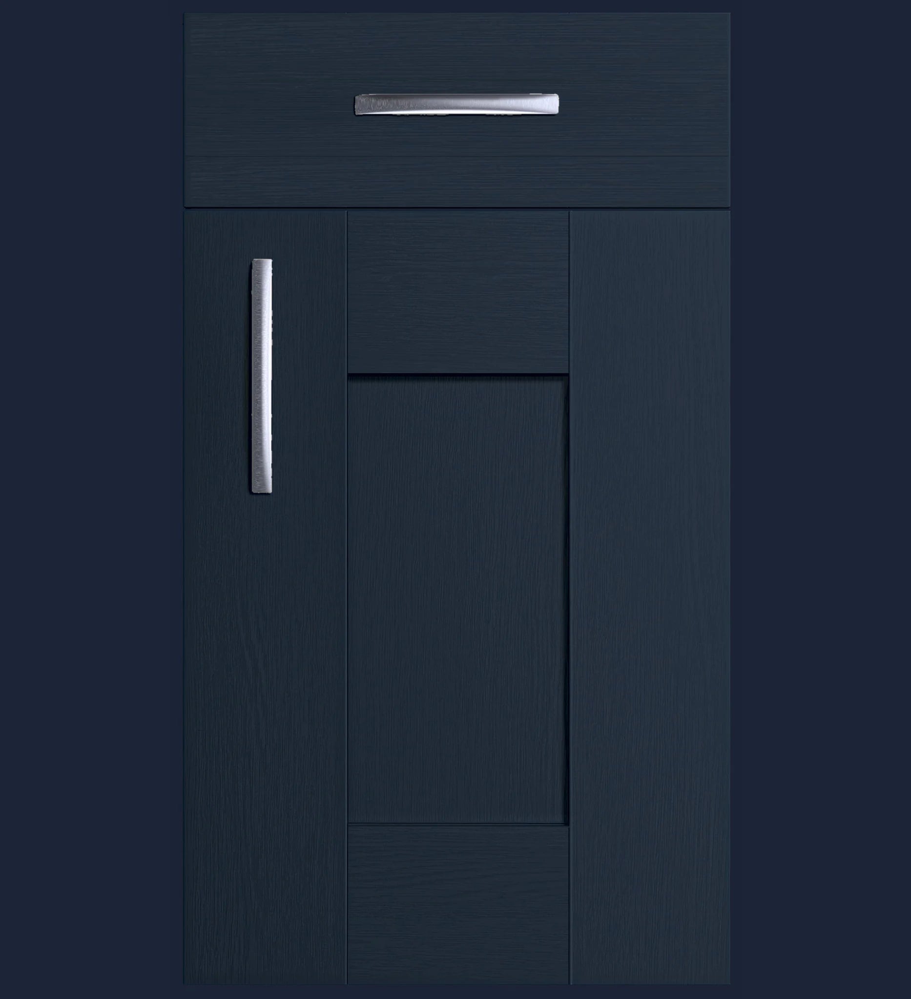 Woodgrain Shaker Drawer Fronts | Navy Blue | Aspin Collins